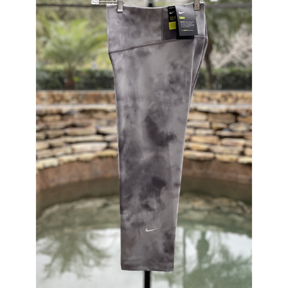 Nike One Icon Clash Mid-Rise Leggings Plus 2X Smoke Grey DH3130-084 NWT